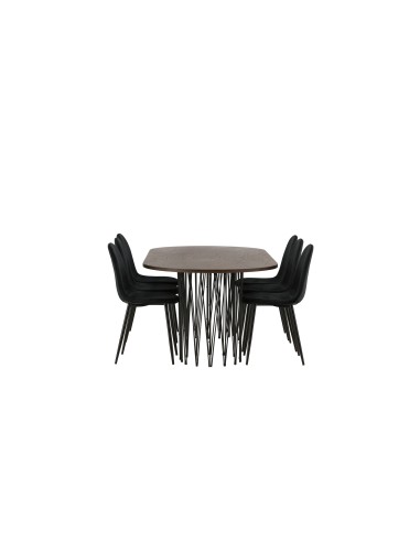 Matgrupp Stone med Polar matstolar, 220 × 100 cm
