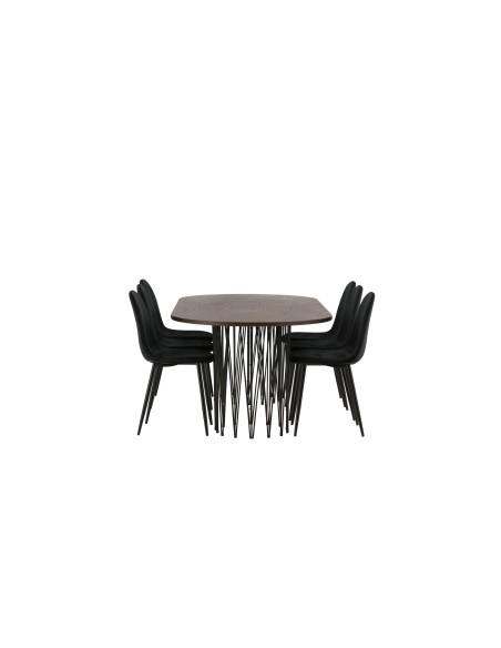 Matgrupp Stone med Polar matstolar, 220 × 100 cm