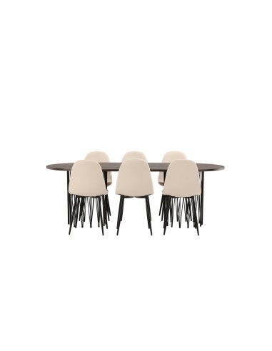 Matgrupp Stone med Polar matstolar, 220 × 100 cm