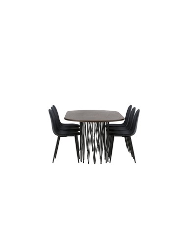 Matgrupp Stone med Polar matstolar, 220 × 100 cm
