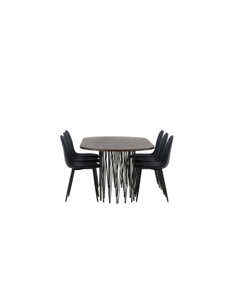 Matgrupp Stone med Polar matstolar, 220 × 100 cm