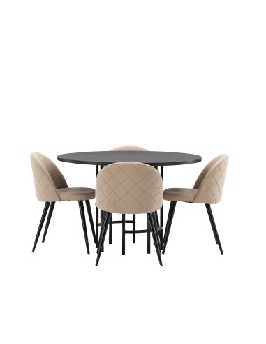 Matgrupp Copenhagen med Velvet matstolar