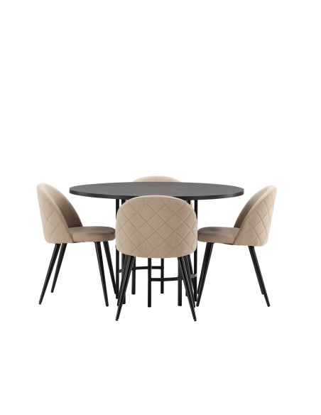 Matgrupp Copenhagen med Velvet matstolar