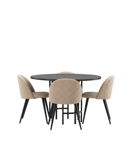 Matgrupp Copenhagen med Velvet matstolar
