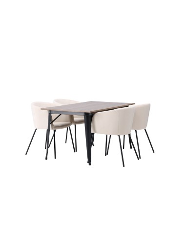 Matgrupp Tempe med Berit matstolar, 140 × 80 cm