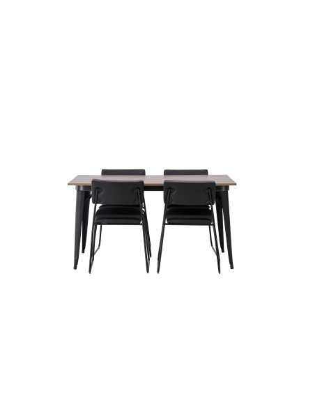 Matgrupp Tempe med Kenth matstolar, 140 × 80 cm