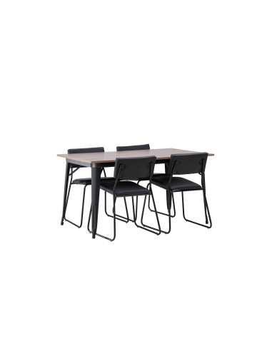 Matgrupp Tempe med Kenth matstolar, 140 × 80 cm