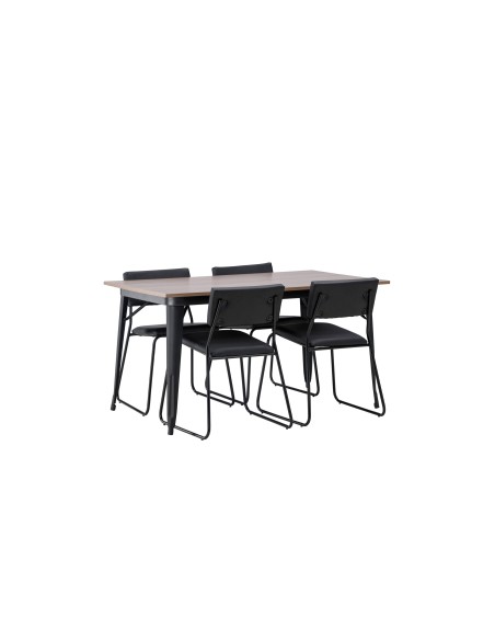 Matgrupp Tempe med Kenth matstolar, 140 × 80 cm