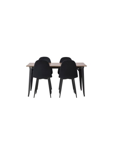 Matgrupp Tempe med Polar matstolar, 140 × 80 cm