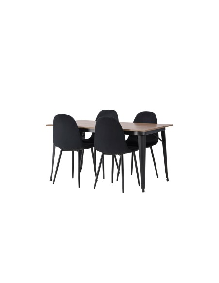 Matgrupp Tempe med Polar matstolar, 140 × 80 cm