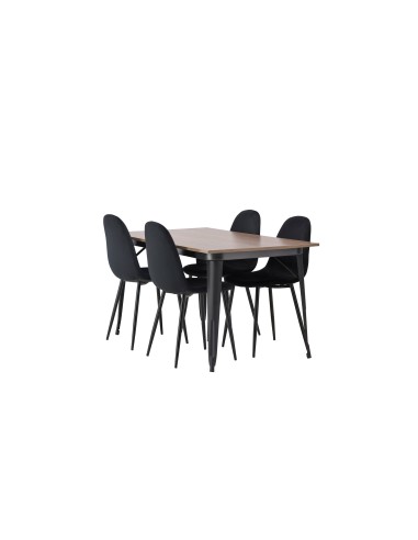 Matgrupp Tempe med Polar matstolar, 140 × 80 cm