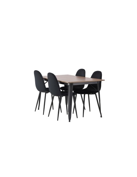 Matgrupp Tempe med Polar matstolar, 140 × 80 cm