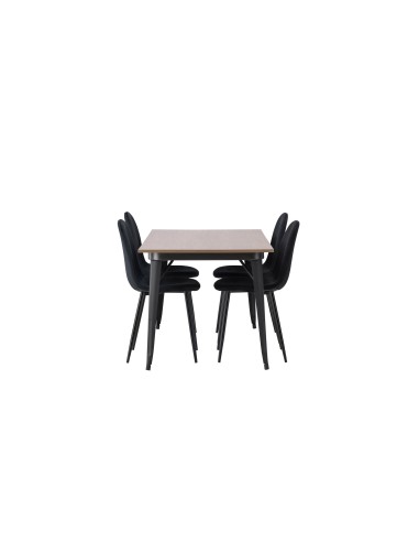Matgrupp Tempe med Polar matstolar, 140 × 80 cm