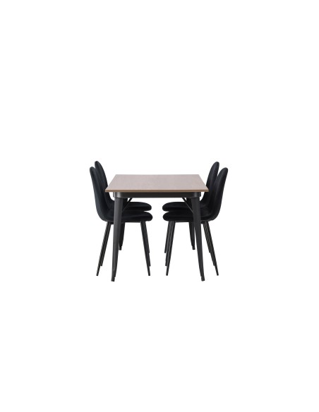 Matgrupp Tempe med Polar matstolar, 140 × 80 cm