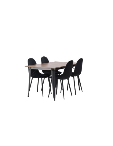 Matgrupp Tempe med Polar matstolar, 140 × 80 cm