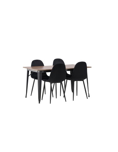 Matgrupp Tempe med Polar matstolar, 140 × 80 cm