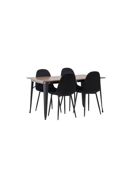 Matgrupp Tempe med Polar matstolar, 140 × 80 cm