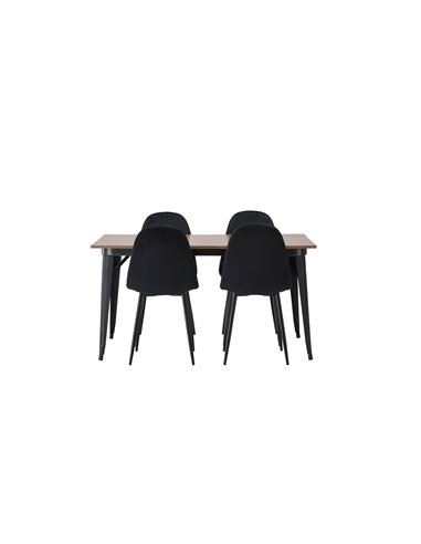 Matgrupp Tempe med Polar matstolar, 140 × 80 cm