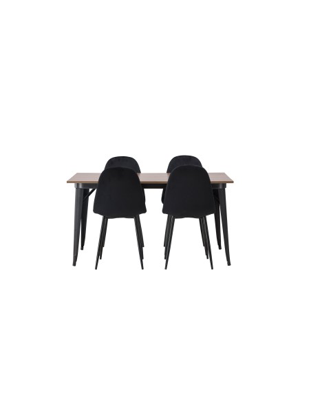 Matgrupp Tempe med Polar matstolar, 140 × 80 cm