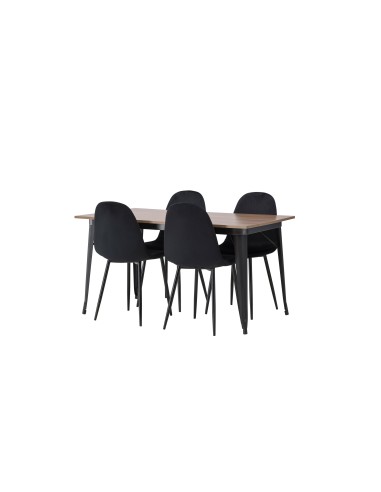 Matgrupp Tempe med Polar matstolar, 140 × 80 cm