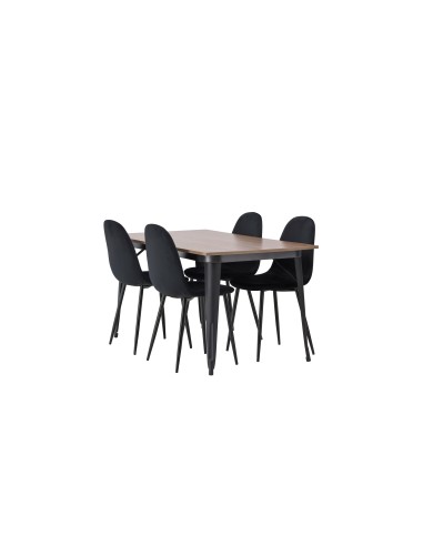Matgrupp Tempe med Polar matstolar, 140 × 80 cm