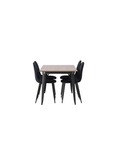 Matgrupp Tempe med Polar matstolar, 140 × 80 cm