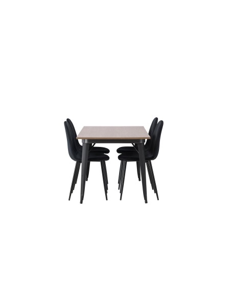 Matgrupp Tempe med Polar matstolar, 140 × 80 cm