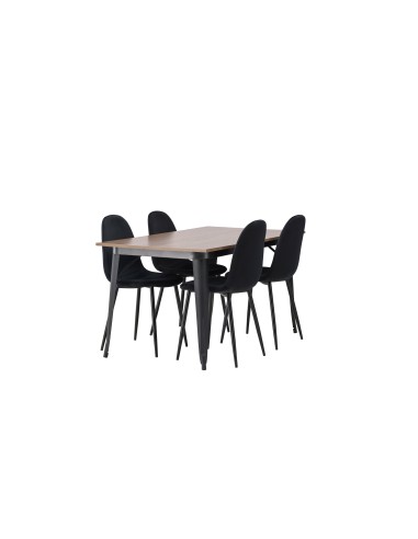 Matgrupp Tempe med Polar matstolar, 140 × 80 cm