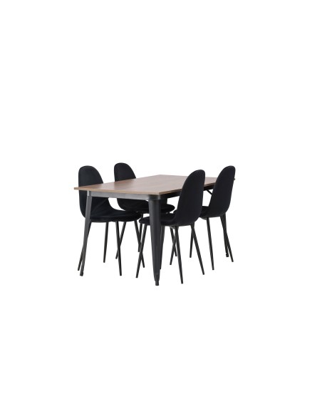 Matgrupp Tempe med Polar matstolar, 140 × 80 cm