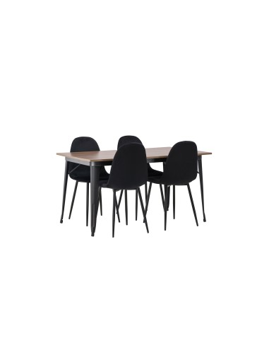 Matgrupp Tempe med Polar matstolar, 140 × 80 cm