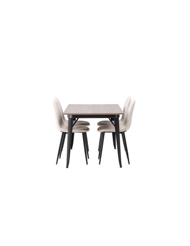 Matgrupp Tempe med Polar matstolar, 140 × 80 cm