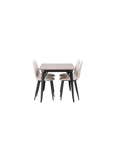 Matgrupp Tempe med Polar matstolar, 140 × 80 cm