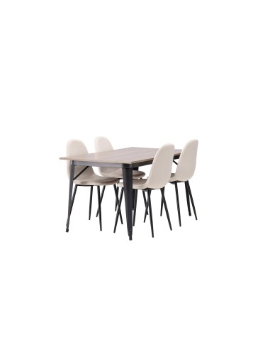 Matgrupp Tempe med Polar matstolar, 140 × 80 cm