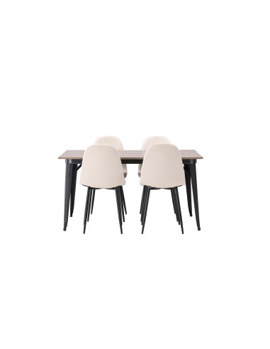 Matgrupp Tempe med Polar matstolar, 140 × 80 cm