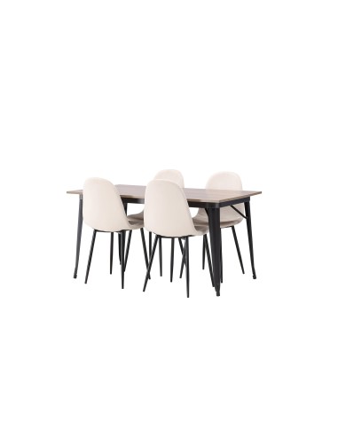 Matgrupp Tempe med Polar matstolar, 140 × 80 cm