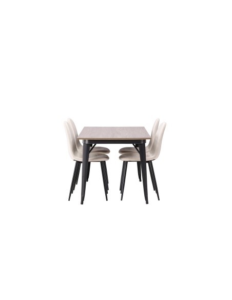 Matgrupp Tempe med Polar matstolar, 140 × 80 cm