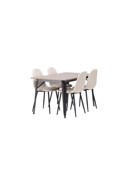 Matgrupp Tempe med Polar matstolar, 140 × 80 cm