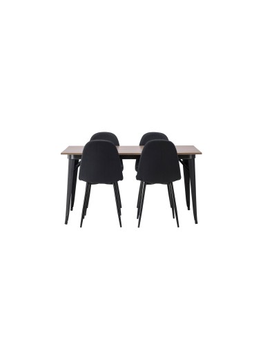 Matgrupp Tempe med Polar matstolar, 140 × 80 cm