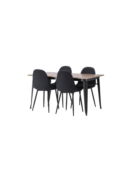 Matgrupp Tempe med Polar matstolar, 140 × 80 cm