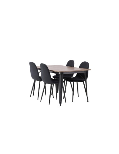 Matgrupp Tempe med Polar matstolar, 140 × 80 cm