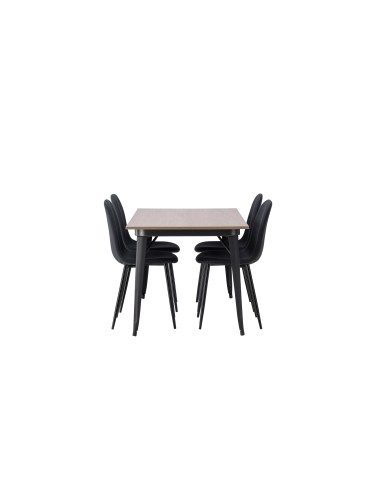 Matgrupp Tempe med Polar matstolar, 140 × 80 cm