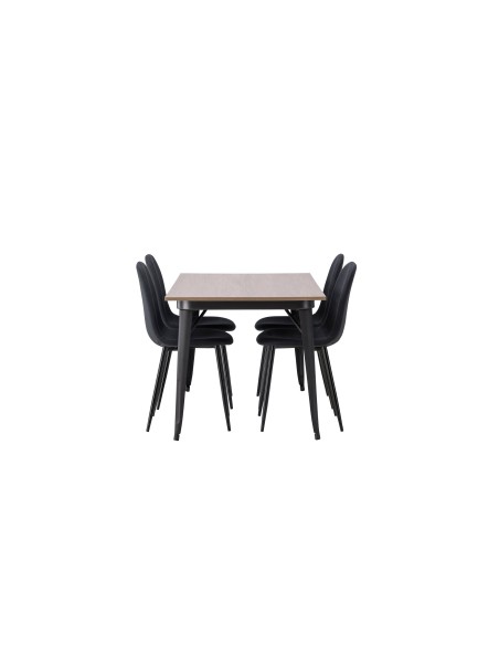 Matgrupp Tempe med Polar matstolar, 140 × 80 cm