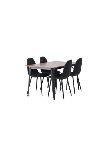 Matgrupp Tempe med Polar matstolar, 140 × 80 cm