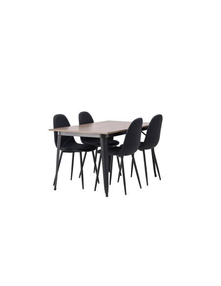 Matgrupp Tempe med Polar matstolar, 140 × 80 cm