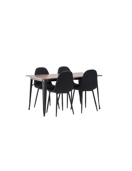 Matgrupp Tempe med Polar matstolar, 140 × 80 cm