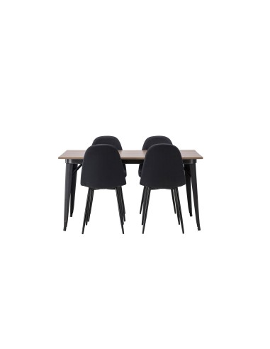 Matgrupp Tempe med Polar matstolar, 140 × 80 cm