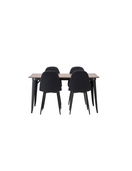 Matgrupp Tempe med Polar matstolar, 140 × 80 cm
