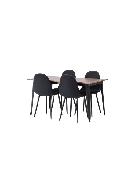 Matgrupp Tempe med Polar matstolar, 140 × 80 cm