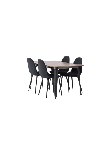 Matgrupp Tempe med Polar matstolar, 140 × 80 cm