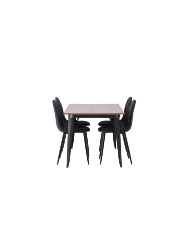 Matgrupp Tempe med Polar matstolar, 140 × 80 cm